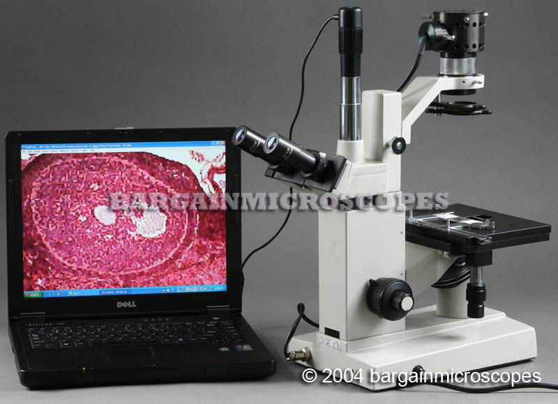 40x - 400x Inverted Trinocular Tissue Culture Microscope W/ USB Computer Camera System Captures 3mpixel Images W/Measuring Software
