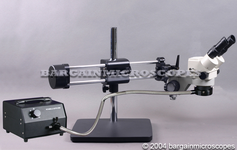 3.5 - 90x Stereo Binocular Heavy Double Arm Stand Boom Microscope Fiber Optic Illuminated + PC Digital Camera