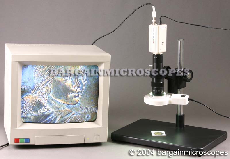 VIDEO ZOOM INSPECTION MICROSCOPE W/ CCD LIVE MOTION VIDEO CAMERA W/ USB IMAGE CAPTURE CAMERA