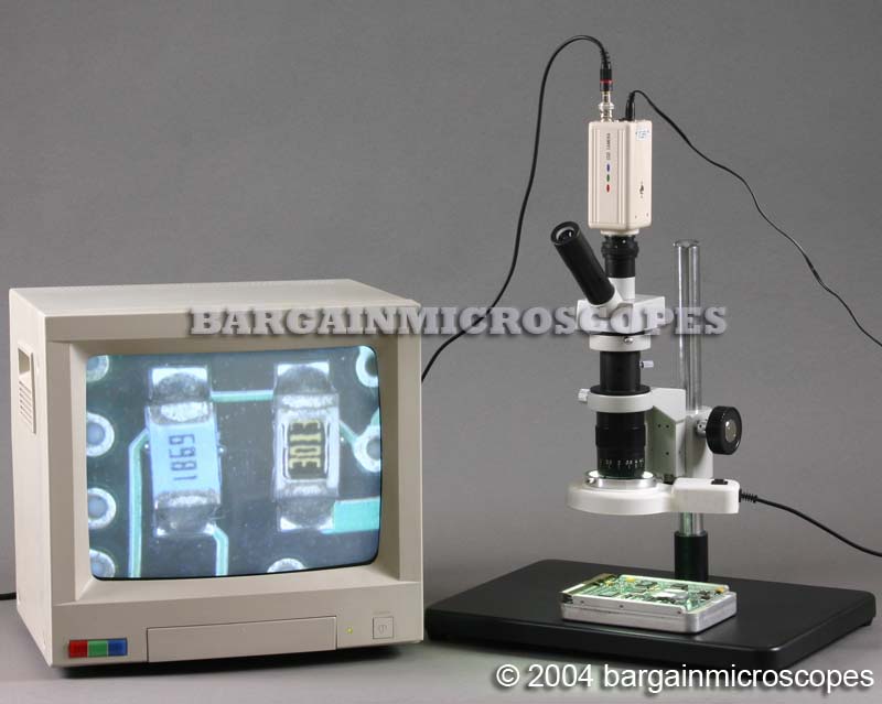 Video Zoom Microscope W/ Viewing Eyeport W/ Live Video CCD Camera