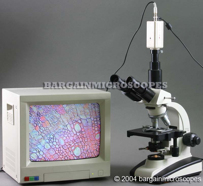 40x - 1600x Magnification Trinocular Compound Microscope Larger 30mm Eyetubes Infinity Corrected Optics Case + Camera + Slides