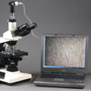 USB computer connected camera included. Computer/Laptop not included. Shape of microscope camera may vary from what is shown.